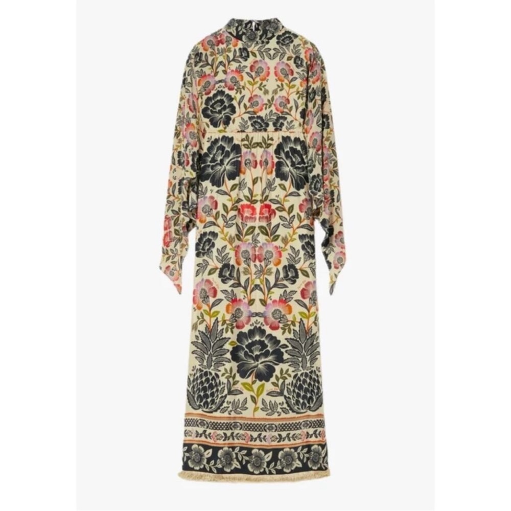 Farm Rio Romantic Garden Floral High-Neck Maxi Dress - Picture 2 of 13